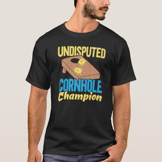 Undisputed Cornhole Champion Bean Bag Player Sack  T-Shirt (Front)