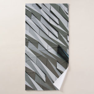 Undulating abstract shapes on a building facade at bath towel
