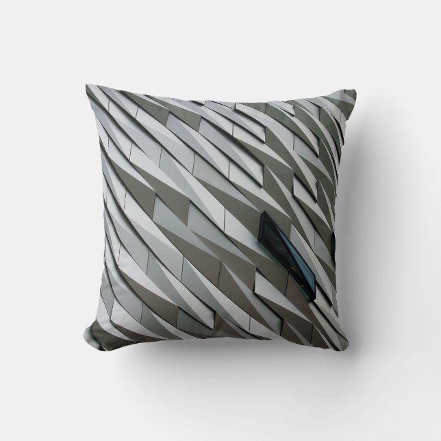 Undulating abstract shapes on a building facade at cushion (Front)