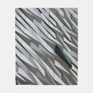 Undulating abstract shapes on a building facade at fleece blanket