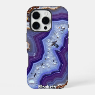 Undulating Purple and Blue Abstract iPhone 16 Pro Case