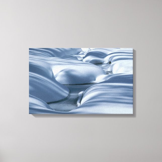 Undulating Snowbanks and Frozen Stream Canvas Print (Front)