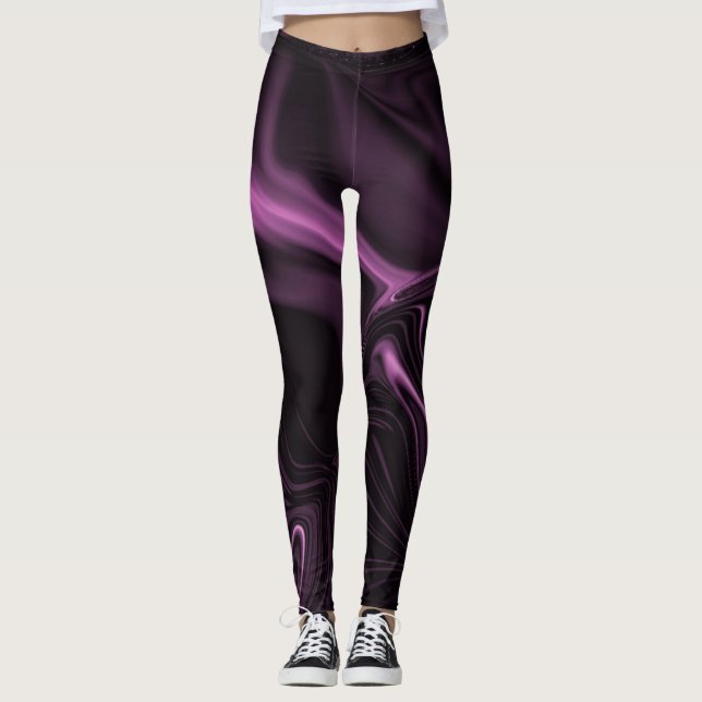 Undulations or smoke opaque pink over dark pink leggings (Front)
