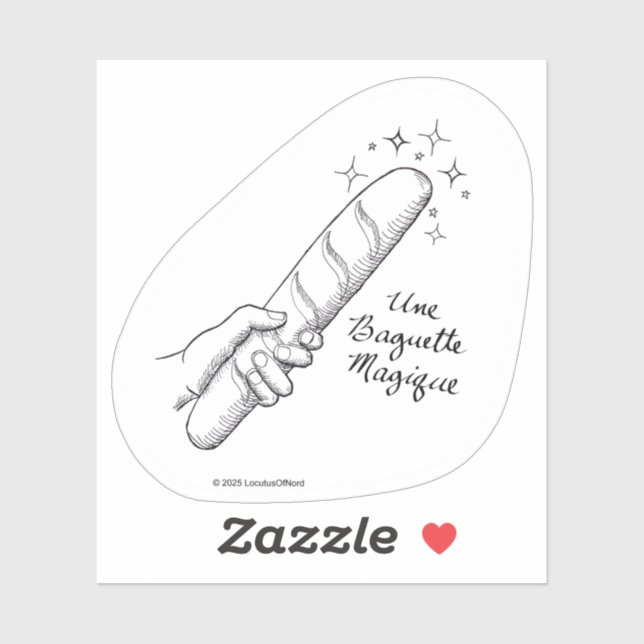 "Une Baguette Magique" Punny French Sticker (Sheet)