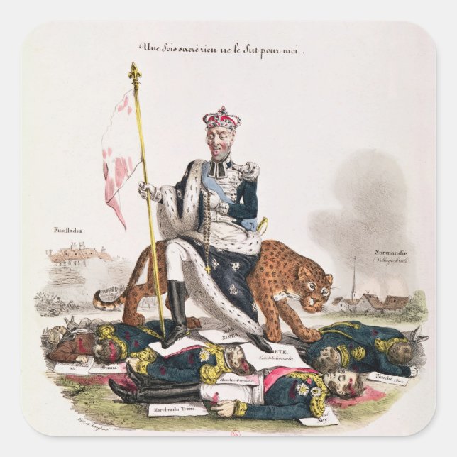 Une fois sacre rien ne le fut pour moi' square sticker (Front)