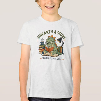 Unearth A Story Cute Dinosaur Journal Decor Tri-Blend Shirt
