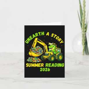 Unearth a story dinosaur excavator lover summer card