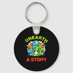 Unearth a story dinosaur library summer reading key ring