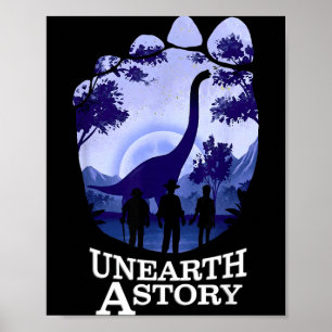 Unearth A Story Dinosaur Reading Adventure Shirt Poster