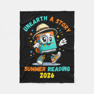 Unearth a story funny library summer reading 2026 fleece blanket