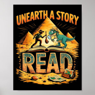 Unearth a Story Read Summer Reading 2026 Funny Poster