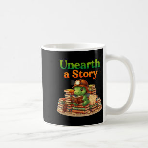 Unearth a story summer 2026 dinosaur reading books coffee mug