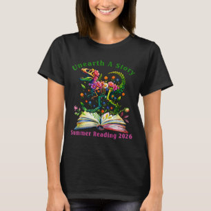 Unearth a story summer reading 2026 dinosaur book T-Shirt