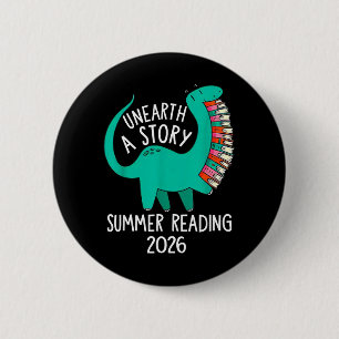 Unearth a Story Summer Reading 2026 Dinosaur Books 6 Cm Round Badge