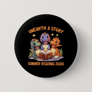 Unearth a Story Summer Reading 2026 Men Women Kids 6 Cm Round Badge