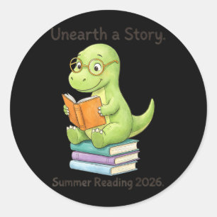 Unearth a Story Summer Reading 2026 Men Women Kids Classic Round Sticker