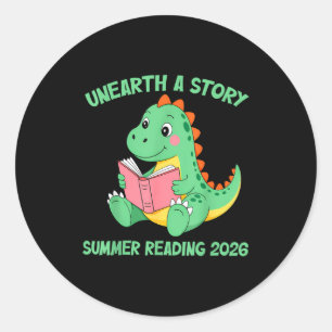 Unearth a story summer reading 2026 men women kids classic round sticker
