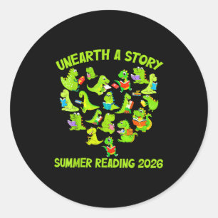 Unearth a story summer reading 2026 men women kids classic round sticker