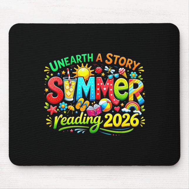 Unearth A Story Summer Reading Program 2026 Men Mouse Mat (Front)