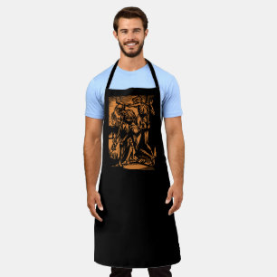Unearthed Horrors of Dead Miners for Halloween Apron