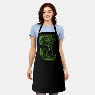Unearthed Horrors of Dead Miners for Halloween Apron