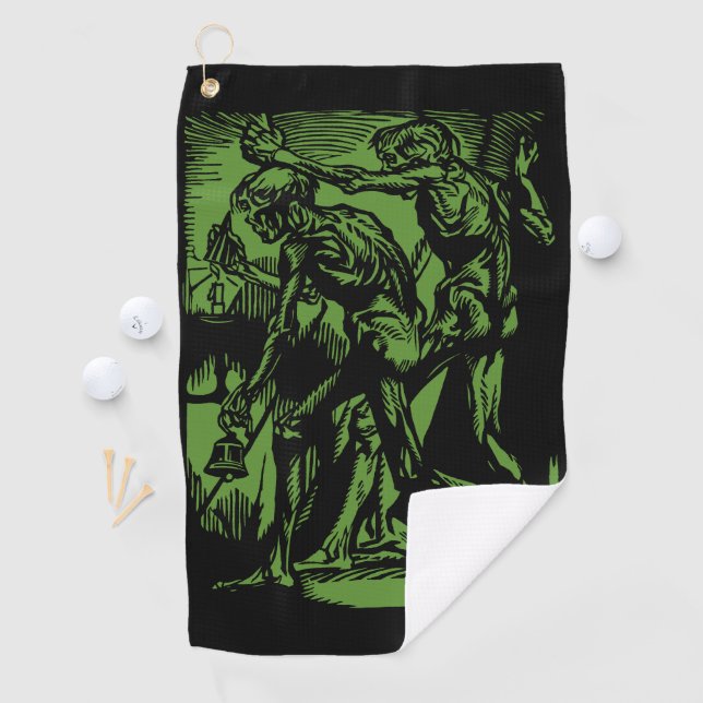 Unearthed Horrors of Dead Miners for Halloween Golf Towel (InSitu)