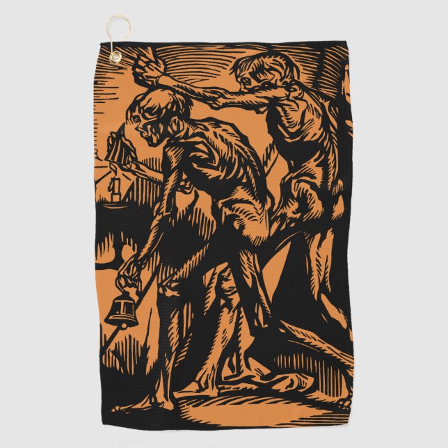Unearthed Horrors of Dead Miners for Halloween Golf Towel (Front)