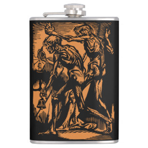Unearthed Horrors of Dead Miners for Halloween Hip Flask