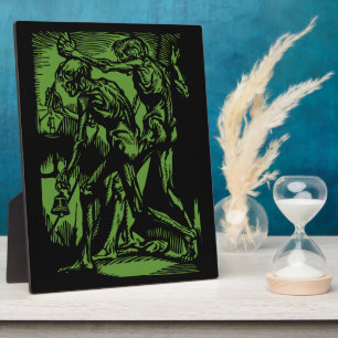 Unearthed Horrors of Dead Miners for Halloween Plaque