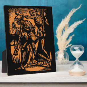 Unearthed Horrors of Dead Miners for Halloween Plaque