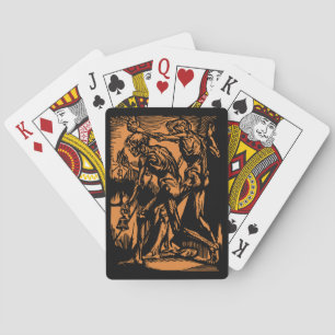 Unearthed Horrors of Dead Miners for Halloween Playing Cards
