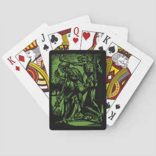 Unearthed Horrors of Dead Miners for Halloween Playing Cards