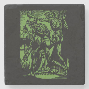Unearthed Horrors of Dead Miners for Halloween Stone Coaster