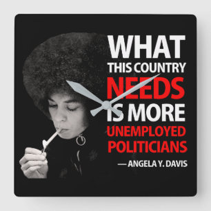 Unemployed Politicians - Angela Davis Square Wall Clock