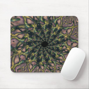 Unending Pink and Yellow Fractal Art Mouse Mat