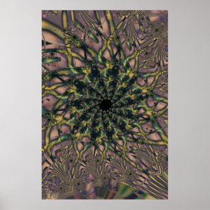 Unending   Pink and Yellow Fractal Art Poster