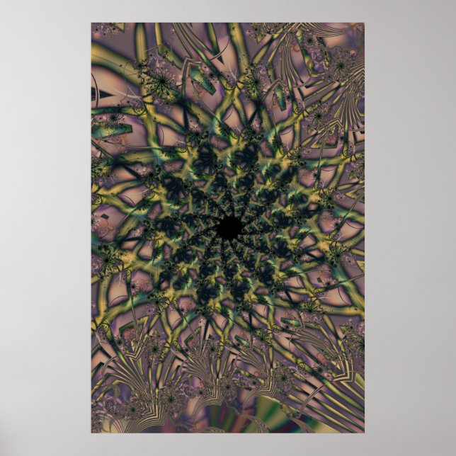 Unending | Pink and Yellow Fractal Art Poster (Front)