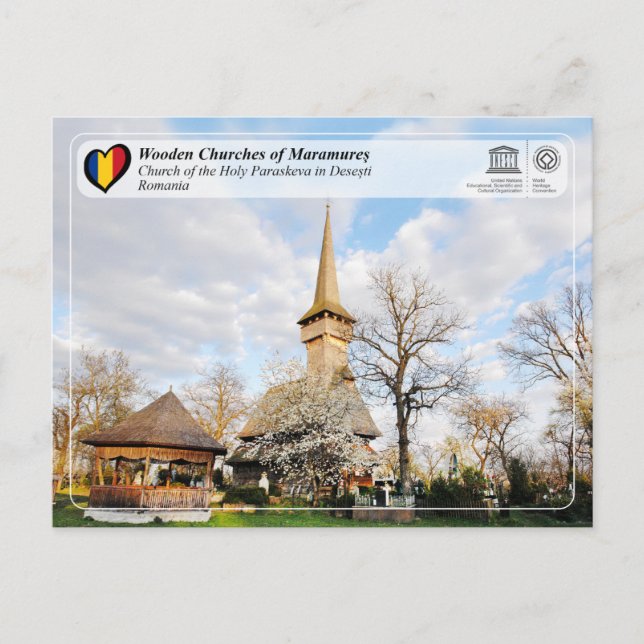 UNESCO - Church of the Holy Paraskeva in Desesti Postcard (Front)