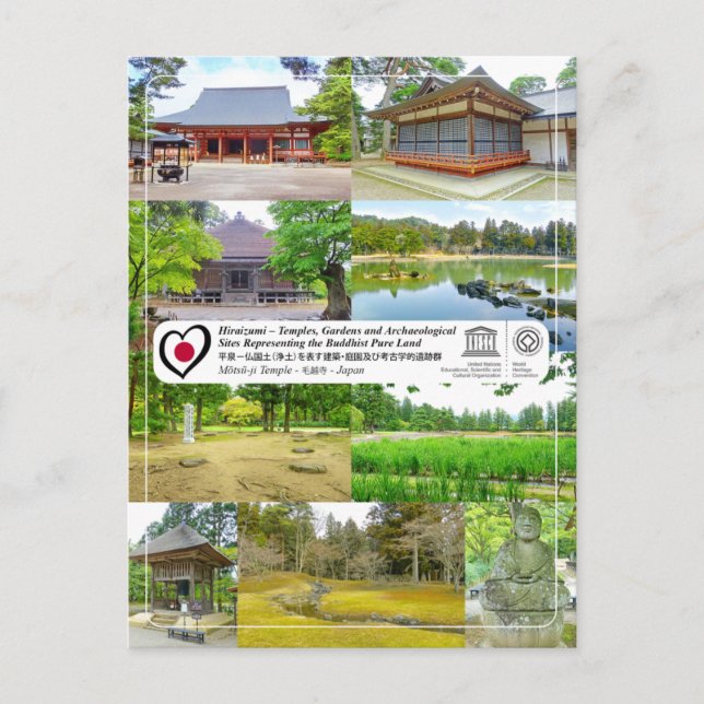 UNESCO - Hiraizumi, Buddhist Pure Land - Mōtsū-ji Postcard (Front)