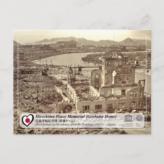 UNESCO - Hiroshima Peace Memorial  (Genbaku Dome) Postcard (Front)