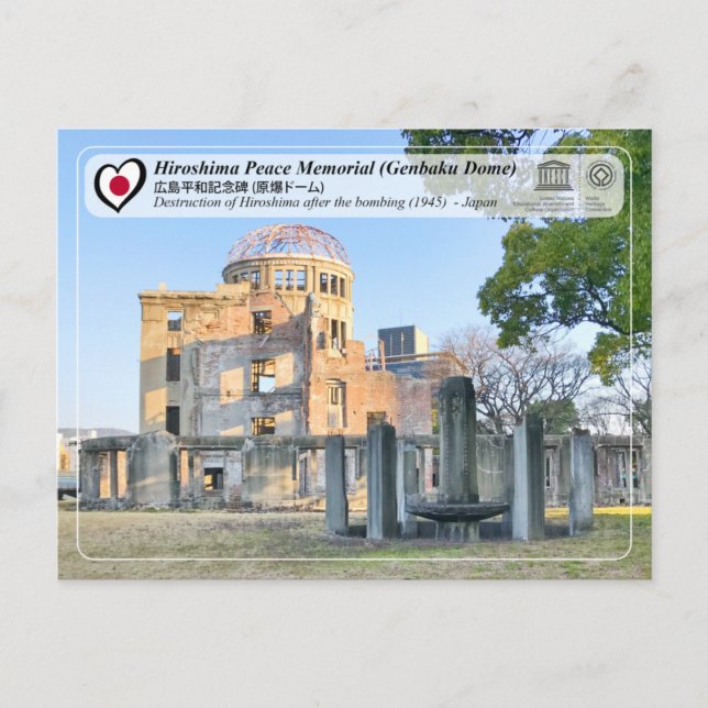 UNESCO - Hiroshima Peace Memorial  (Genbaku Dome) Postcard (Front)