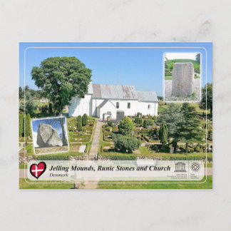 UNESCO - Jelling Mounds, Runic Stones and Church Postcard