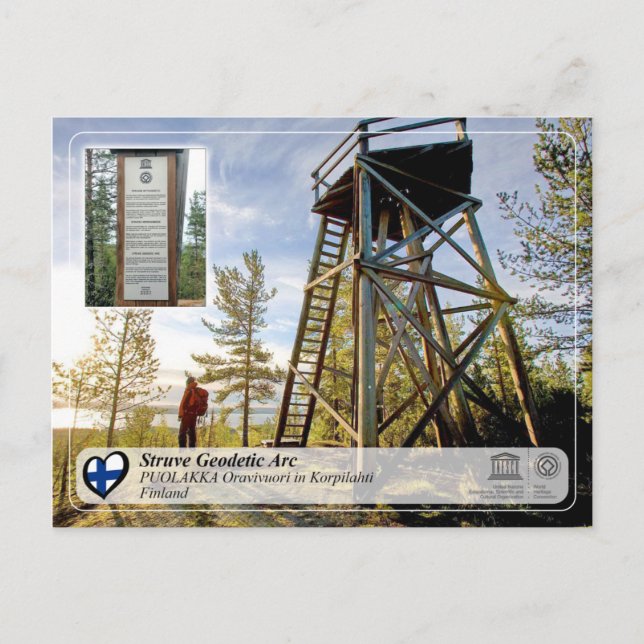UNESCO - Struve Geodetic Arc - PUOLAKKA Oravivuori Postcard (Front)