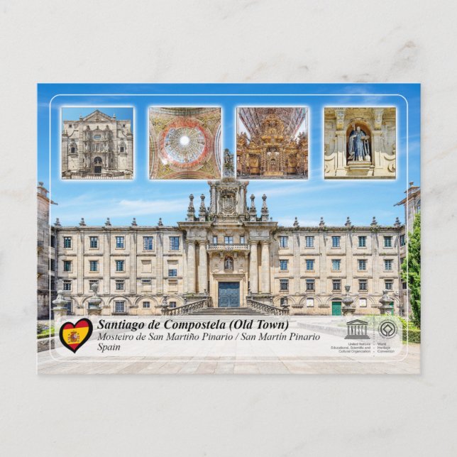 UNESCO UHS - Mosteiro de San Martiño Pinario  Postcard (Front)