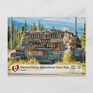 UNESCO - Waterton Glacier International Peace Park Postcard