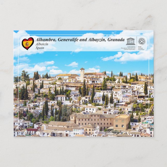 UNESCO WHS - Albayzín, Granada Postcard (Front)