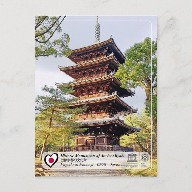UNESCO WHS - Ancient Kyoto - Ninna-ji - 仁和寺 Postcard (Front)