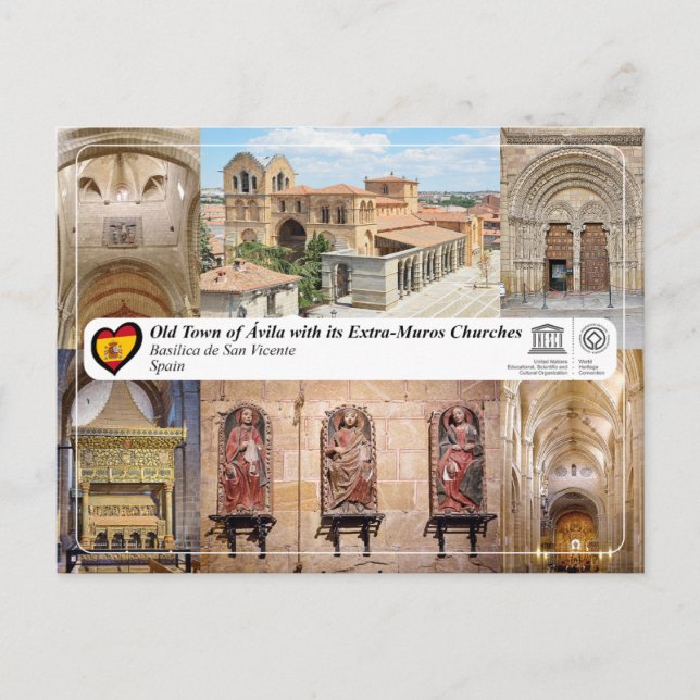 UNESCO WHS - Ávila - Basílica de San Vicente Postcard (Front)