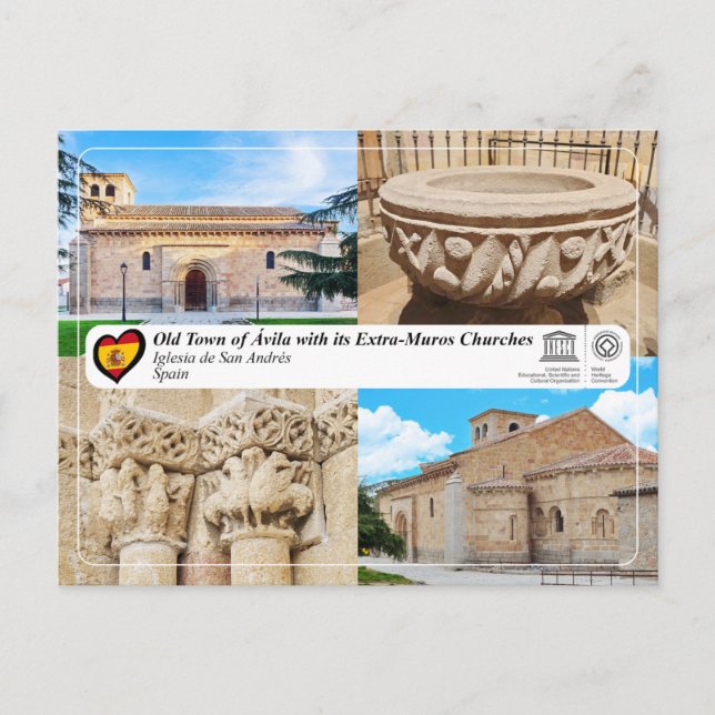 UNESCO WHS - Ávila - Iglesia de San Andrés Postcard (Front)