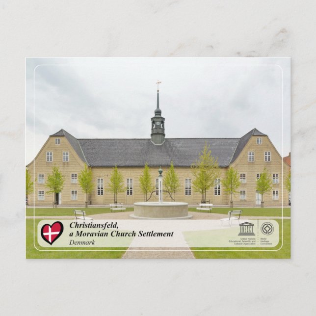 UNESCO WHS - Christiansfeld - Moravian Church Postcard (Front)